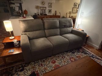 Gray recliner sofa, must pick up