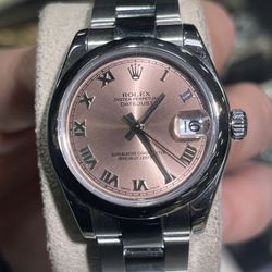 ROLEX DATEJUST 31MM 78240 SALMON ROMAN DIAL OYSTER BRACELET