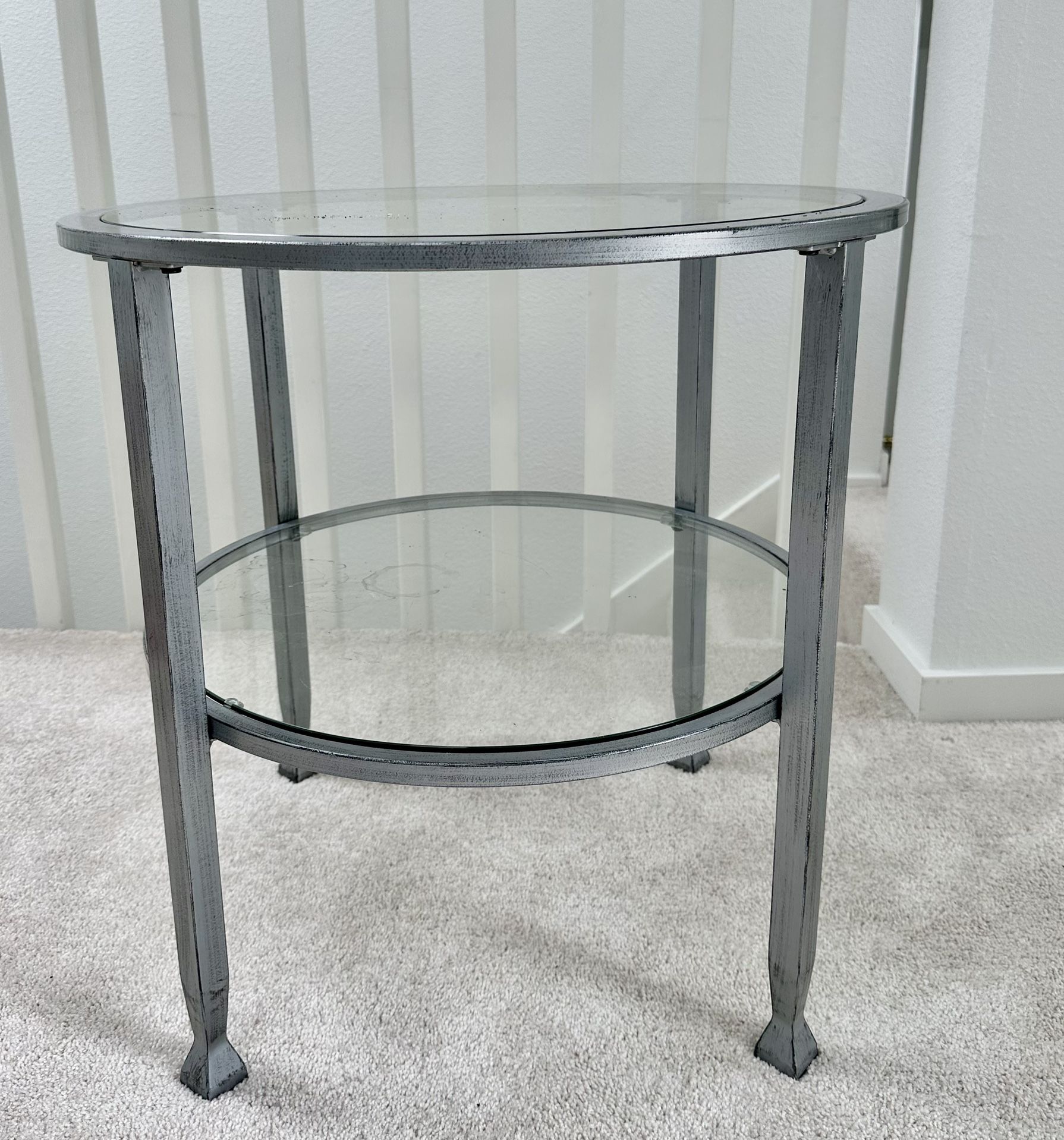 Glass and Metal Modern End Table