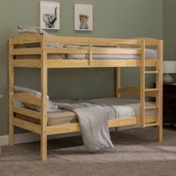 Solid wood bunk beds also can be single twin beds (New In A Box)