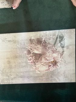 Cream  grey and light pink hydrangea art