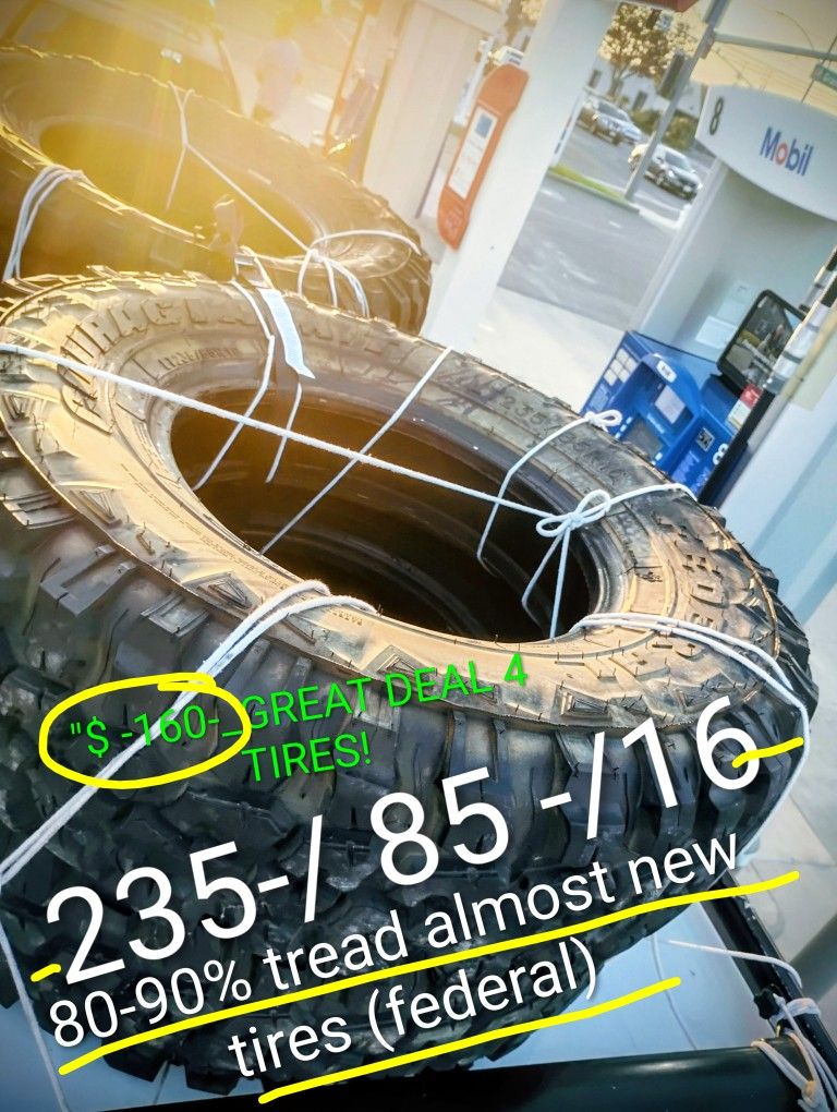 235-85-16 Tires (Almost New) _$160$
