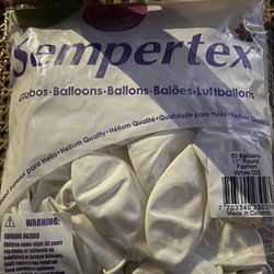 Sempertex Balloons White 50 Pcs 
