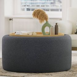 Beautiful Storage Polyester Coffee Table, Charcoal