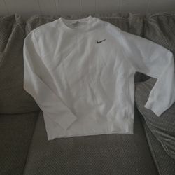 Man White Sweater Size L Nike