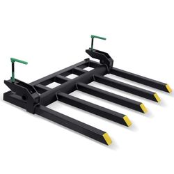 Heavy Duty Clamp on Debris Forks to 48" Bucket, 2500 lbs Capacity Attachments to Clean Up Fallen Debris, Fits for Loader Bucket and Skid Steer Tractor