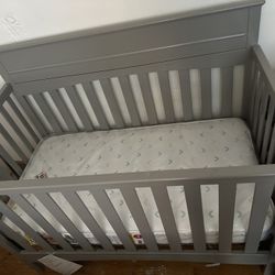 Gray crib (convertible)