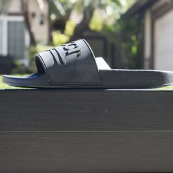 Gucci Logo Rubber Slide 'Black' 2018