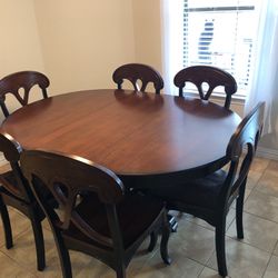 Solid Wood Table And 6 Chairs