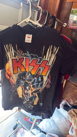 KISS World Domination T Shirt 2003 Band Tee Double Sided Graphic Black