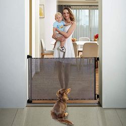 NEW EasyBaby Products GRAY Indoor Outdoor Retractable Baby Safety Gate, Fence Pet Child Dog | 7037