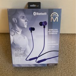 Fit Magnetic Wireless Bluetooth Neckband Earbuds Sweatproof With Mic NEW in Box