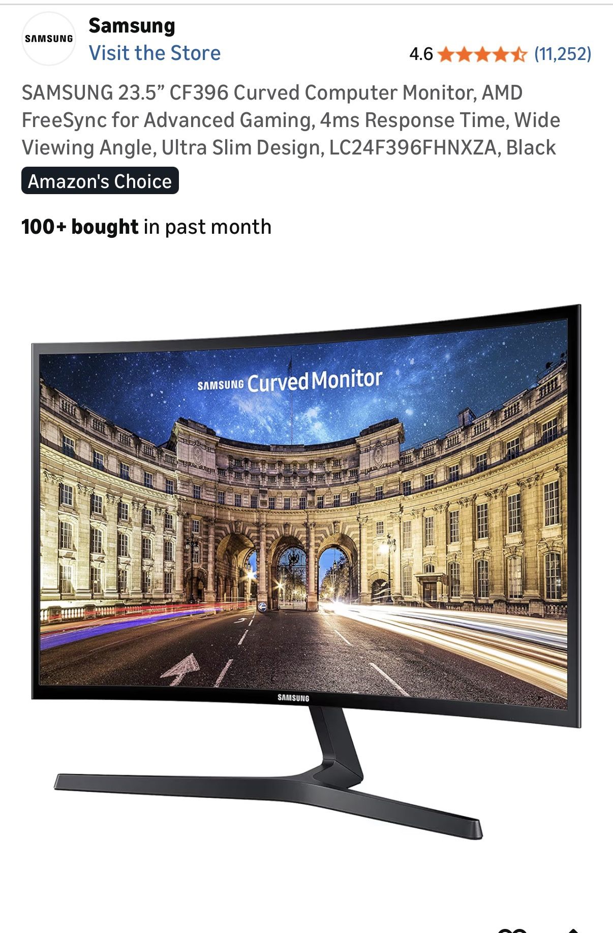 24” Curved Samsung Computer Monitor