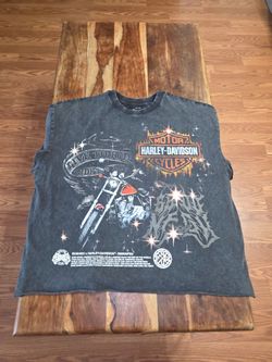 Darc Sport x Harley-Davidson "Live to Ride" Cut-Off Tee- Black Wash - Size XL