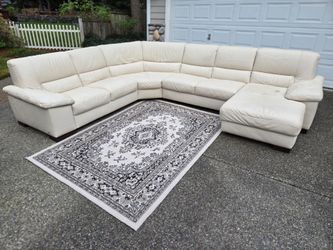White Leather Sectional Delivery Available 🚚