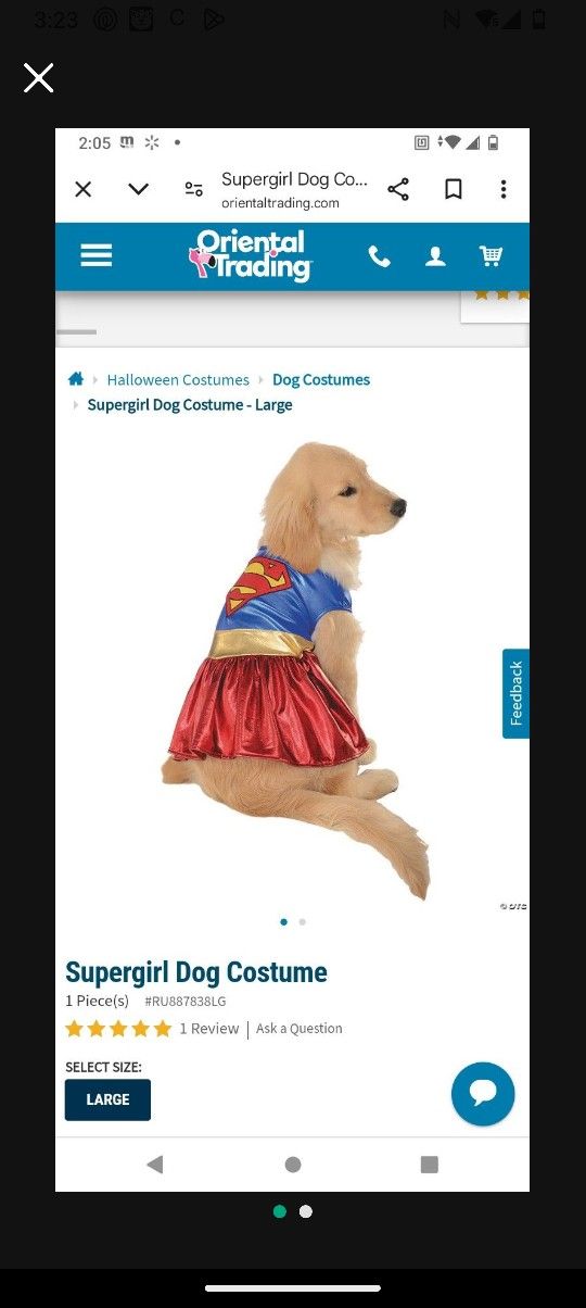 Large Dog Super Woman Brand New Never Used 