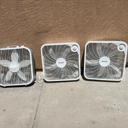 3 Square Fans $20 Each / And 3 Bottles Water$10 Each