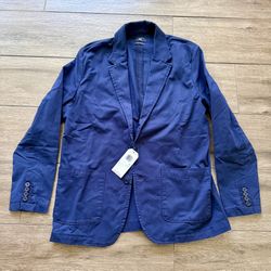 Dockers Blazer Mens Med Blue Hemp Casual Lightweight Sport Coat Jacket NWT $120
