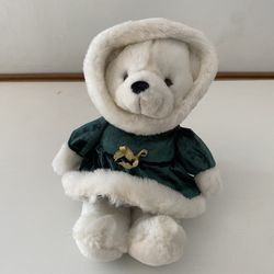 Vintage Polar Bear Chrisha Creations Christmas Plush Stuffed Animal 1988