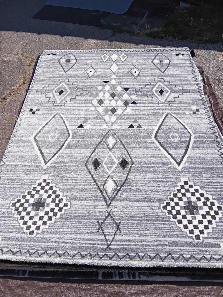 Gray,Cream And Black Area Rug