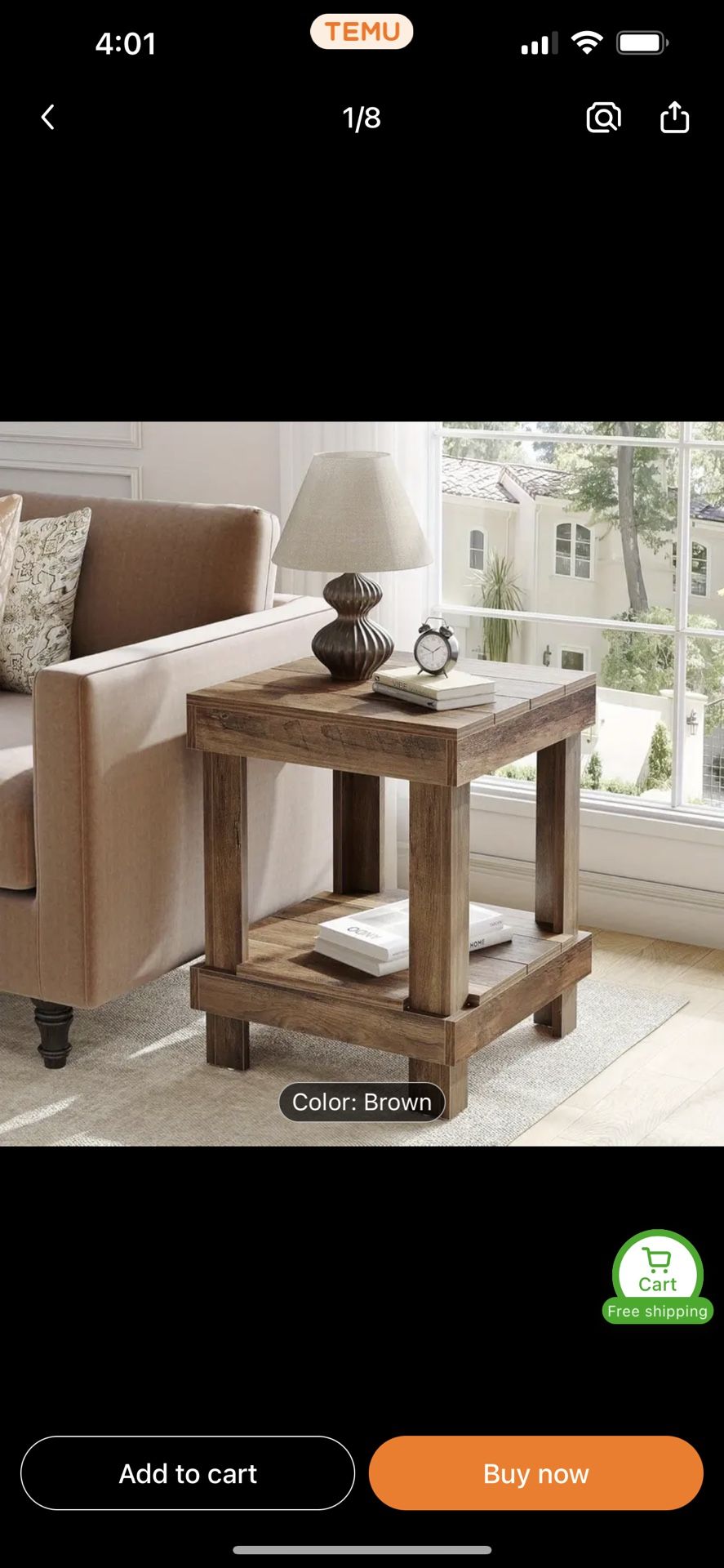 Farmhouse Rustic End Table