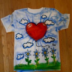 Heart BALOON  Hand Painted Air Brush 