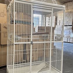 Huge 40” X 30” X 72”H Open Play Perch Stand Top Parrot Bird Cage With Wheels 