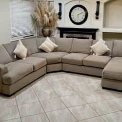 FREE DELIVERY Huge Feather-Filled U-Shaped Sectional Sofa – Seats Many – Great Condition