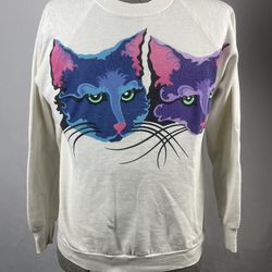 Womens Large Vintage 2 Cat Sweater 