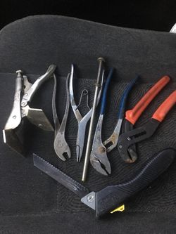 A ASSORTMENT OF PLIERS A LITTLE SAW USED IN GOOD CONDITION $15.00