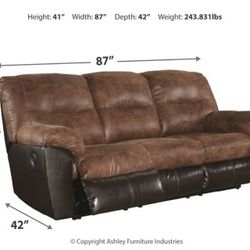 Follett Coffee Recliner Sofa And Loveseat With Console 