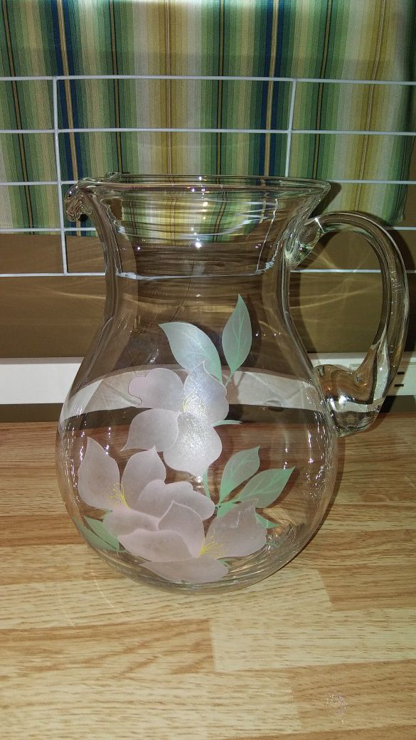 Real glass antique pitcher