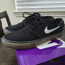Nike SB Zoom Janoski OG+ Black & Gum Canvas Skate Shoes Size 10