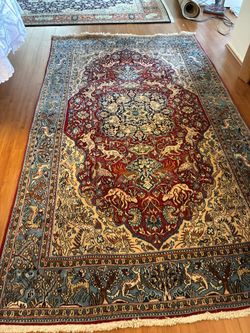 Large Silk And Wool Area Persian Rug