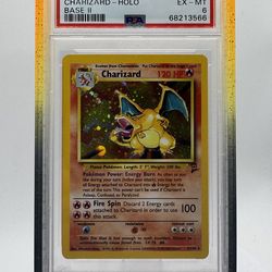 Pokemon Card Charizard Base Set 2 PSA 6