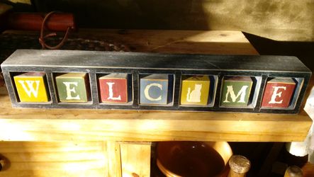 Welcome blocks...the "o" has different designs