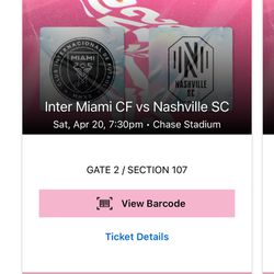 Inter Miami Vs Nashville 4/20