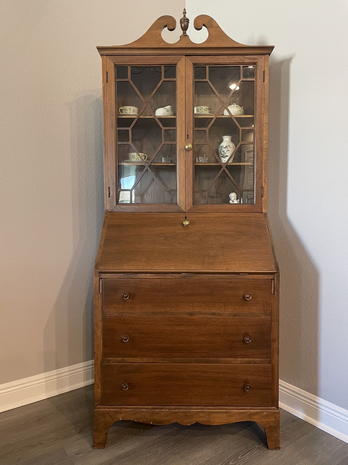 Antique Wooden Desk Hutch Newly Restored
