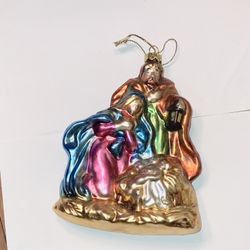 Vintage Glass Blown Nativity Ornament 