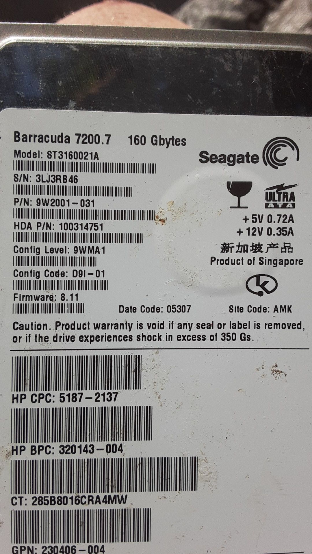 Seagate Barracuda 7200.7 160 gbytes