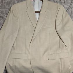 Beige Textured Suit Jacket tommy hilfiger 46R brand new