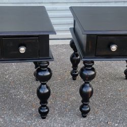 (FREE DELIVERY) Ethan Allen New Country Side Tables / End Tables Black