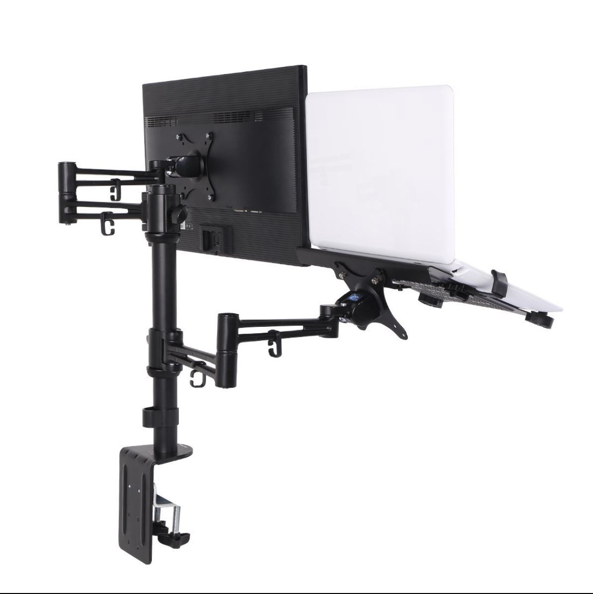 Loctek D2DL 2 in 1 Dual Monitor Arm Desk Mount Stand for 10-27″ & 11-15.6″ LCD