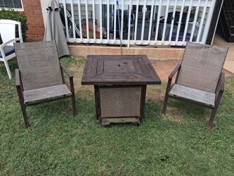 Patio fire pit table and chairs