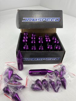 JDMSPEED Purple 20PC M12x1.5 Spiked Extended 60mm Aluminum Rims Wheels Lug Nuts For Sale $13.00