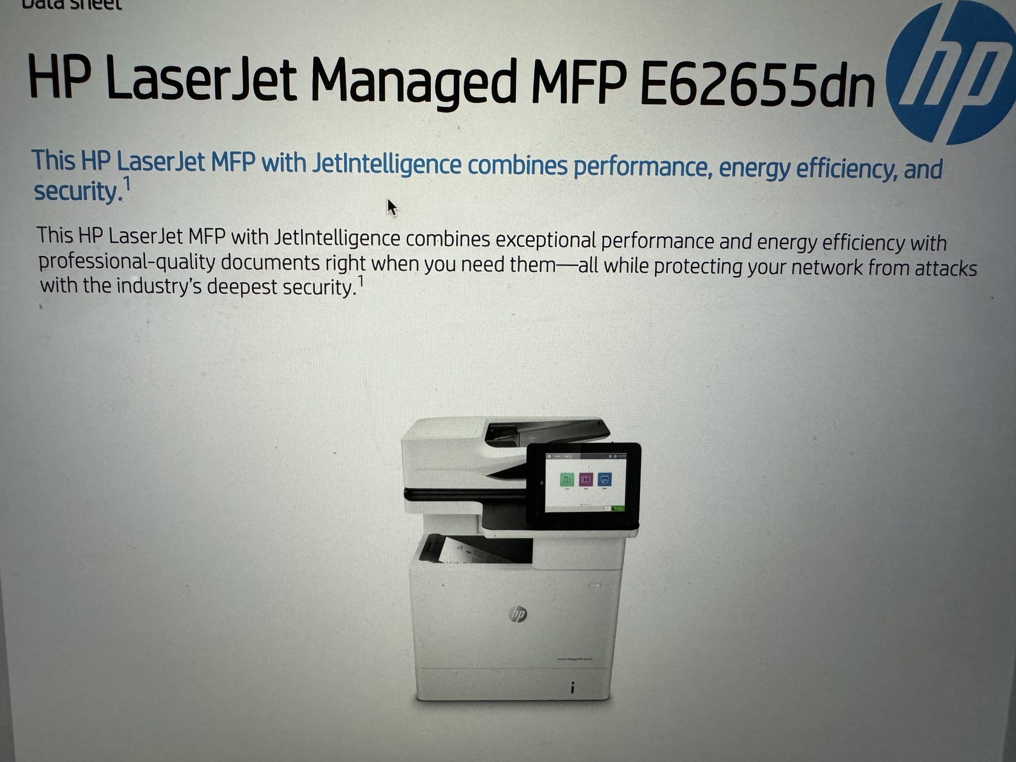 HP LaserJet Managed MFP E62655