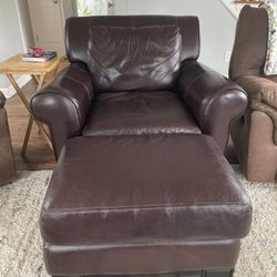 Leather Chair And Ottoman