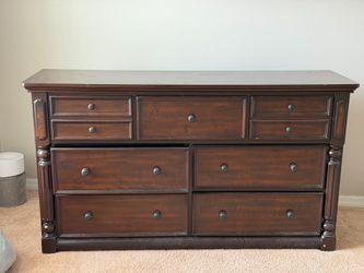 Ashley Dark Wood Dresser and Nightstand Set