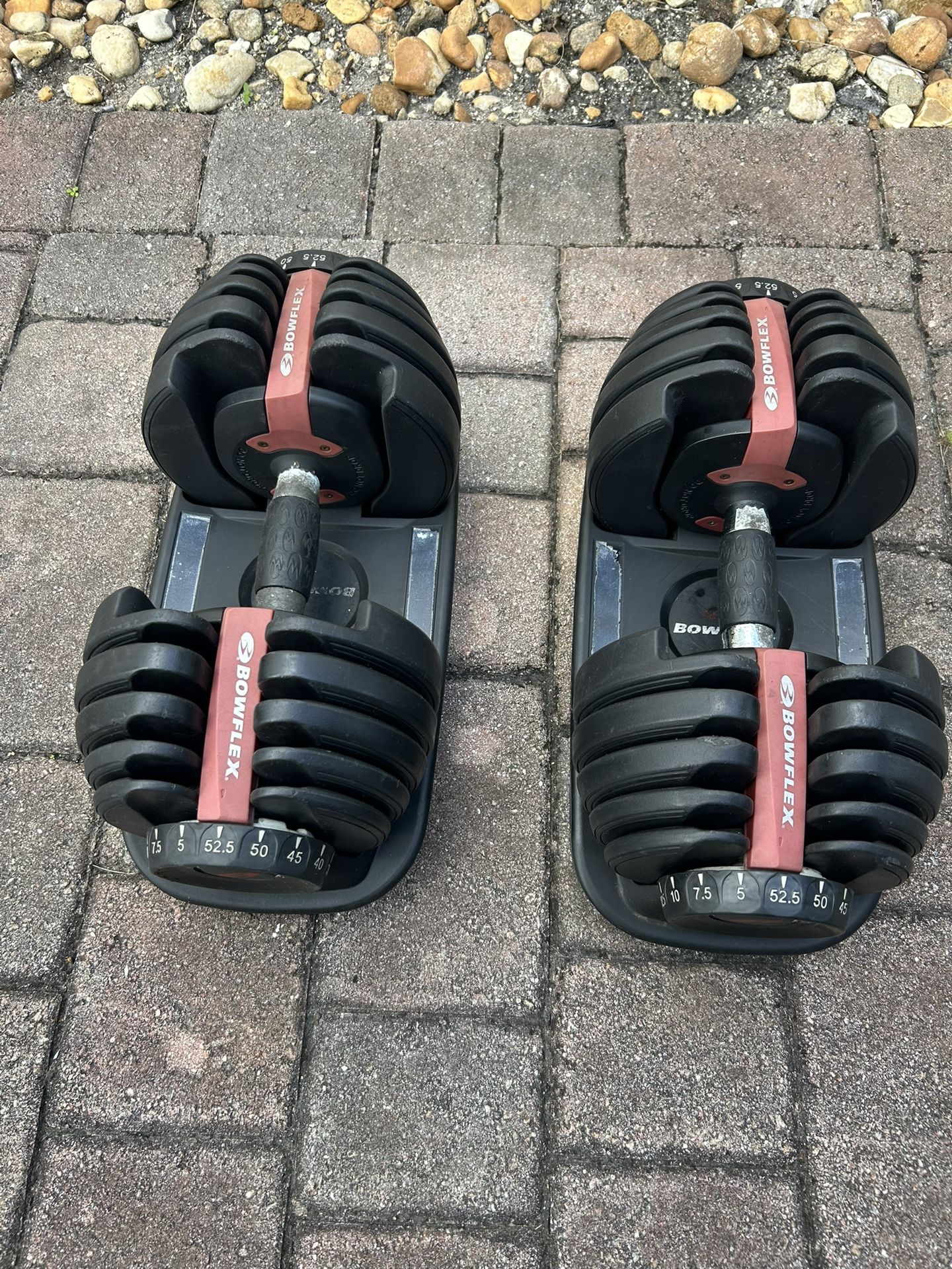 Set of Bowflex 52.5lbs each Adjustable Dumbbells
