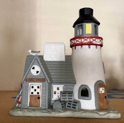 Partylite Stoney Harbor Light House Ceramic Tea Light Candle Holder